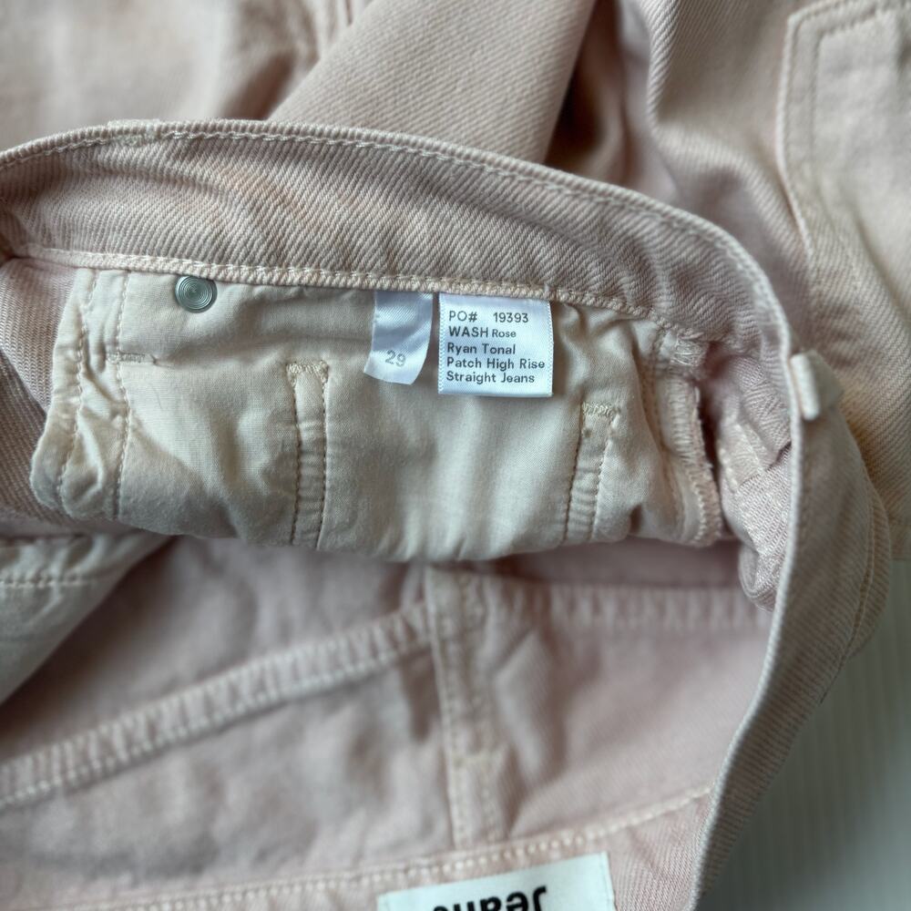 Reformation Ryan Tonal Patch Jeans 29 Pink Festival Patchwork Denim Colorblock - Picture 15 of 16